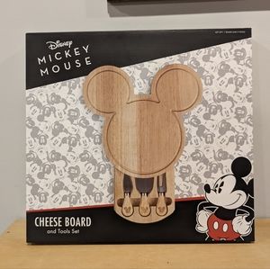Mickey mouse wood cheese board with knife set